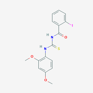 molecular formula C16H15IN2O3S B5005392 N-{[(2,4-dimethoxyphenyl)amino]carbonothioyl}-2-iodobenzamide 