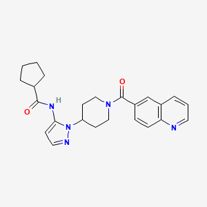 N-{1-[1-(6-quinolinylcarbonyl)-4-piperidinyl]-1H-pyrazol-5-yl}cyclopentanecarboxamide