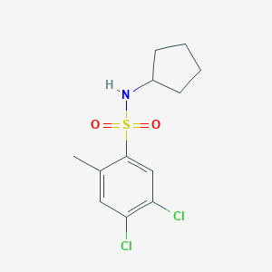 molecular formula C12H15Cl2NO2S B500541 4,5-dichloro-N-cyclopentyl-2-methylbenzenesulfonamide CAS No. 942358-95-4
