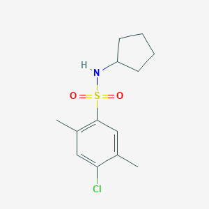 molecular formula C13H18ClNO2S B500545 4-chloro-N-cyclopentyl-2,5-dimethylbenzenesulfonamide CAS No. 899232-33-8