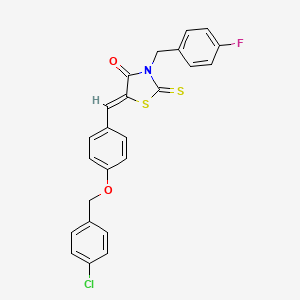 5-{4-[(4-chlorobenzyl)oxy]benzylidene}-3-(4-fluorobenzyl)-2-thioxo-1,3-thiazolidin-4-one