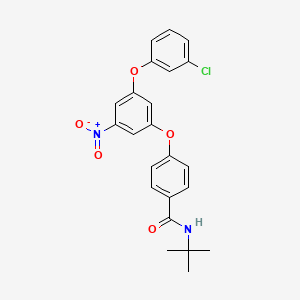 N-(tert-butyl)-4-[3-(3-chlorophenoxy)-5-nitrophenoxy]benzamide