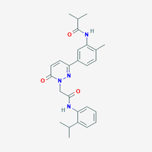 molecular formula C26H30N4O3 B5005533 N-[5-(1-{2-[(2-isopropylphenyl)amino]-2-oxoethyl}-6-oxo-1,6-dihydro-3-pyridazinyl)-2-methylphenyl]-2-methylpropanamide 