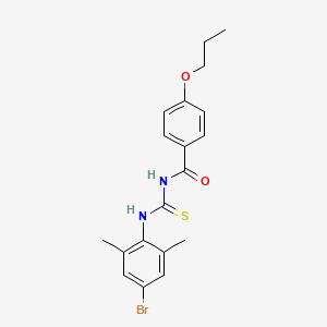 molecular formula C19H21BrN2O2S B5005565 N-[(4-bromo-2,6-dimethylphenyl)carbamothioyl]-4-propoxybenzamide 