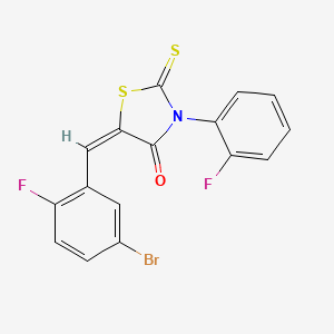 molecular formula C16H8BrF2NOS2 B5005589 5-(5-bromo-2-fluorobenzylidene)-3-(2-fluorophenyl)-2-thioxo-1,3-thiazolidin-4-one 