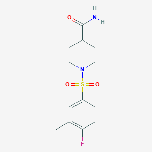 molecular formula C13H17FN2O3S B500560 1-[(4-Fluoro-3-methylphenyl)sulfonyl]piperidine-4-carboxamide CAS No. 915902-87-3