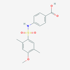 molecular formula C16H17NO5S B500562 4-{[(4-Methoxy-2,5-dimethylphenyl)sulfonyl]amino}benzoic acid CAS No. 915934-80-4