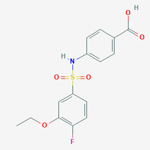 molecular formula C15H14FNO5S B500565 4-{[(3-Ethoxy-4-fluorophenyl)sulfonyl]amino}benzoic acid CAS No. 915933-74-3