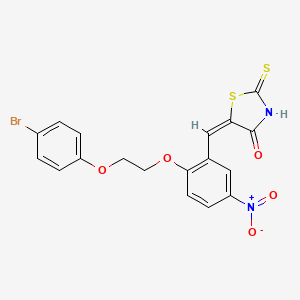 (5E)-5-({2-[2-(4-Bromophenoxy)ethoxy]-5-nitrophenyl}methylidene)-2-sulfanylidene-1,3-thiazolidin-4-one