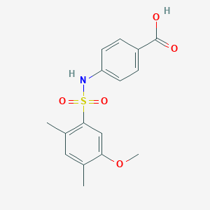 molecular formula C16H17NO5S B500567 4-{[(5-Methoxy-2,4-dimethylphenyl)sulfonyl]amino}benzoic acid CAS No. 915931-67-8