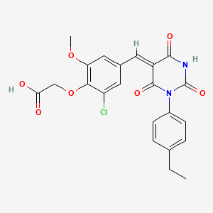 (2-chloro-4-{[1-(4-ethylphenyl)-2,4,6-trioxotetrahydro-5(2H)-pyrimidinylidene]methyl}-6-methoxyphenoxy)acetic acid