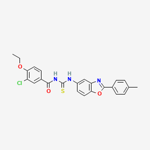 molecular formula C24H20ClN3O3S B5005677 3-chloro-4-ethoxy-N-{[2-(4-methylphenyl)-1,3-benzoxazol-5-yl]carbamothioyl}benzamide 