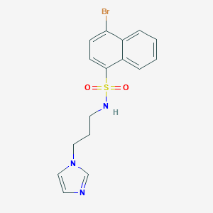 molecular formula C16H16BrN3O2S B500569 [(4-Bromonaphthyl)sulfonyl](3-imidazolylpropyl)amine CAS No. 898640-87-4