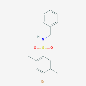 molecular formula C15H16BrNO2S B500572 N-benzyl-4-bromo-2,5-dimethylbenzenesulfonamide CAS No. 898656-03-6