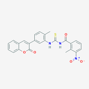 molecular formula C25H19N3O5S B5005741 2-methyl-N-({[2-methyl-5-(2-oxo-2H-chromen-3-yl)phenyl]amino}carbonothioyl)-3-nitrobenzamide 