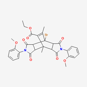 Ethyl 7-bromo-4,10-bis(2-methoxyphenyl)-1,14-dimethyl-3,5,9,11-tetraoxo-4,10-diazatetracyclo[5.5.2.02,6.08,12]tetradec-13-ene-13-carboxylate