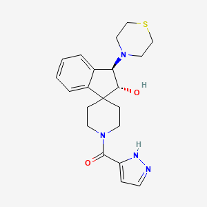 [(1R,2R)-2-hydroxy-1-thiomorpholin-4-ylspiro[1,2-dihydroindene-3,4'-piperidine]-1'-yl]-(1H-pyrazol-5-yl)methanone