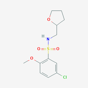 molecular formula C12H16ClNO4S B500576 5-chloro-2-methoxy-N-(oxolan-2-ylmethyl)benzenesulfonamide CAS No. 902249-28-9