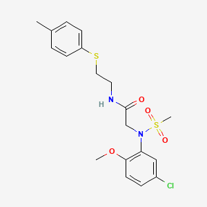 molecular formula C19H23ClN2O4S2 B5005791 N~2~-(5-chloro-2-methoxyphenyl)-N~1~-{2-[(4-methylphenyl)thio]ethyl}-N~2~-(methylsulfonyl)glycinamide 