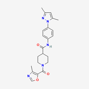 N-[4-(3,5-dimethyl-1H-pyrazol-1-yl)phenyl]-1-[(4-methyl-1,3-oxazol-5-yl)carbonyl]-4-piperidinecarboxamide