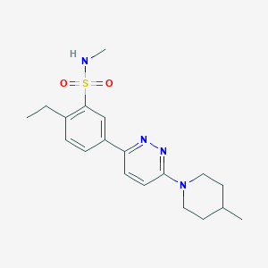 2-ethyl-N-methyl-5-[6-(4-methylpiperidin-1-yl)pyridazin-3-yl]benzenesulfonamide