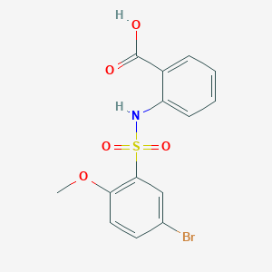 molecular formula C14H12BrNO5S B500585 2-{[(5-Bromo-2-methoxyphenyl)sulfonyl]amino}benzoic acid CAS No. 886119-76-2