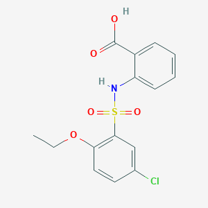 molecular formula C15H14ClNO5S B500586 2-{[(5-Chloro-2-ethoxyphenyl)sulfonyl]amino}benzoic acid CAS No. 886119-79-5