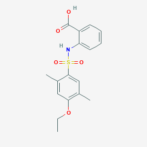 molecular formula C17H19NO5S B500589 2-{[(4-Ethoxy-2,5-dimethylphenyl)sulfonyl]amino}benzoic acid CAS No. 886120-15-6