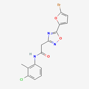 molecular formula C15H11BrClN3O3 B5005893 2-[5-(5-bromofuran-2-yl)-1,2,4-oxadiazol-3-yl]-N-(3-chloro-2-methylphenyl)acetamide 