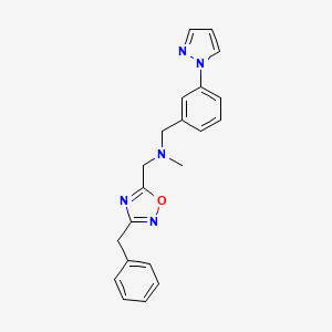 molecular formula C21H21N5O B5005904 1-(3-benzyl-1,2,4-oxadiazol-5-yl)-N-methyl-N-[3-(1H-pyrazol-1-yl)benzyl]methanamine 