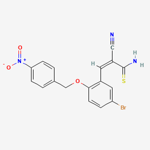 molecular formula C17H12BrN3O3S B5005918 3-{5-bromo-2-[(4-nitrobenzyl)oxy]phenyl}-2-cyano-2-propenethioamide 