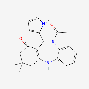 5-acetyl-9,9-dimethyl-6-(1-methylpyrrol-2-yl)-6,8,10,11-tetrahydrobenzo[b][1,4]benzodiazepin-7-one