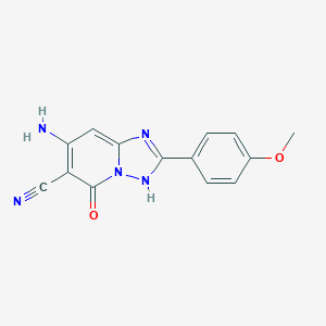 molecular formula C14H11N5O2 B500595 7-Amino-2-(4-methoxyphenyl)-5-oxo-3,5-dihydro[1,2,4]triazolo[1,5-a]pyridine-6-carbonitrile 