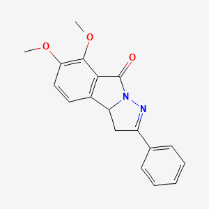 molecular formula C18H16N2O3 B5005953 6,7-dimethoxy-2-phenyl-3,3a-dihydro-8H-pyrazolo[5,1-a]isoindol-8-one 