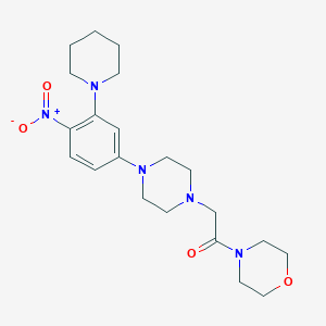 molecular formula C21H31N5O4 B5005960 1-(MORPHOLIN-4-YL)-2-{4-[4-NITRO-3-(PIPERIDIN-1-YL)PHENYL]PIPERAZIN-1-YL}ETHAN-1-ONE 