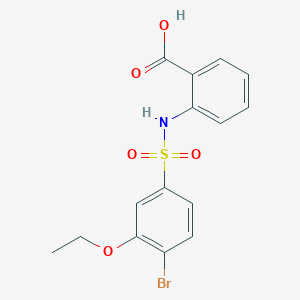 molecular formula C15H14BrNO5S B500597 2-(4-Bromo-3-ethoxybenzenesulfonamido)benzoic acid CAS No. 902249-12-1