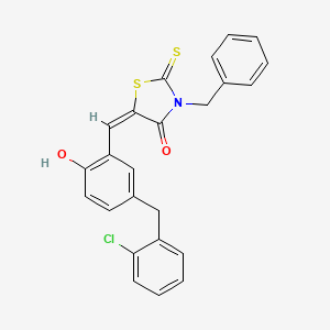 molecular formula C24H18ClNO2S2 B5005971 3-benzyl-5-[5-(2-chlorobenzyl)-2-hydroxybenzylidene]-2-thioxo-1,3-thiazolidin-4-one 