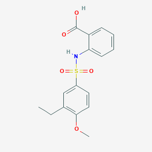 molecular formula C16H17NO5S B500599 2-{[(3-Ethyl-4-methoxyphenyl)sulfonyl]amino}benzoic acid CAS No. 902249-13-2