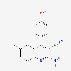 2-Amino-4-(4-methoxyphenyl)-6-methyl-5,6,7,8-tetrahydroquinoline-3-carbonitrile