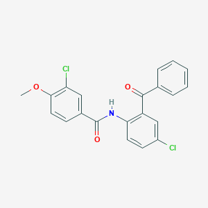 molecular formula C21H15Cl2NO3 B5005996 3-chloro-N-[4-chloro-2-(phenylcarbonyl)phenyl]-4-methoxybenzamide 