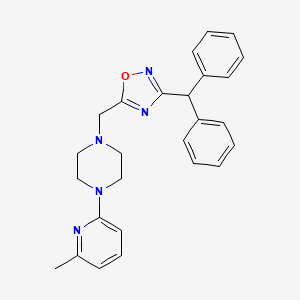 molecular formula C26H27N5O B5006003 1-{[3-(diphenylmethyl)-1,2,4-oxadiazol-5-yl]methyl}-4-(6-methyl-2-pyridinyl)piperazine 