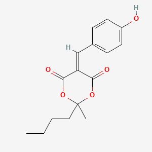 molecular formula C16H18O5 B5006006 2-Butyl-5-[(4-hydroxyphenyl)methylidene]-2-methyl-1,3-dioxane-4,6-dione 