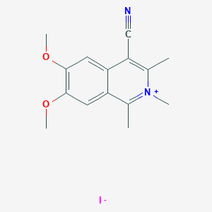 molecular formula C15H17IN2O2 B5006009 6,7-Dimethoxy-1,2,3-trimethylisoquinolin-2-ium-4-carbonitrile;iodide 