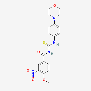 molecular formula C19H20N4O5S B5006015 4-methoxy-N-[(4-morpholin-4-ylphenyl)carbamothioyl]-3-nitrobenzamide 