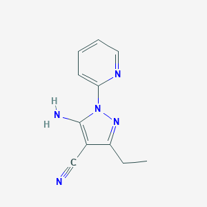 molecular formula C11H11N5 B500602 5-amino-3-ethyl-1-(2-pyridinyl)-1H-pyrazole-4-carbonitrile 