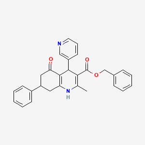 molecular formula C29H26N2O3 B5006051 Benzyl 2-methyl-5-oxo-7-phenyl-4-(pyridin-3-yl)-1,4,5,6,7,8-hexahydroquinoline-3-carboxylate 