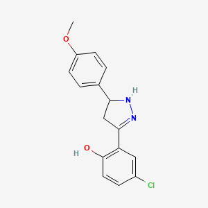 molecular formula C16H15ClN2O2 B5006060 4-chloro-2-[5-(4-methoxyphenyl)-4,5-dihydro-1H-pyrazol-3-yl]phenol 