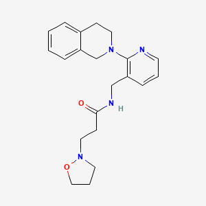 molecular formula C21H26N4O2 B5006124 N-{[2-(3,4-dihydro-2(1H)-isoquinolinyl)-3-pyridinyl]methyl}-3-(2-isoxazolidinyl)propanamide 