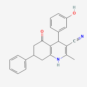 4-(3-Hydroxyphenyl)-2-methyl-5-oxo-7-phenyl-1,4,5,6,7,8-hexahydroquinoline-3-carbonitrile