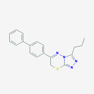 molecular formula C19H18N4S B500616 6-(4-Biphenylyl)-3-propyl-7H-1,2,4-triazolo[3,4-b][1,3,4]thiadiazine 